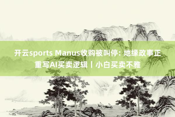 开云sports Manus收购被叫停: 地缘政事正重写AI买卖逻辑丨小白买卖不雅