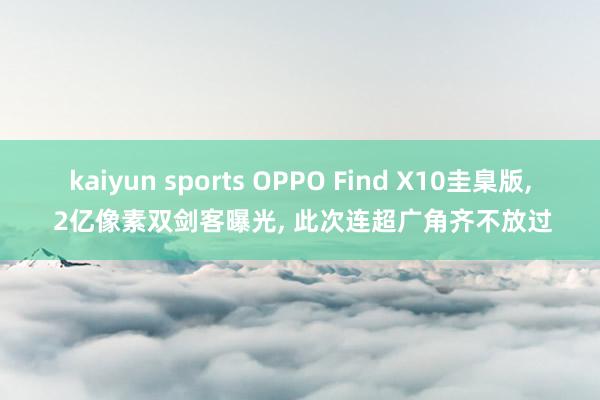 kaiyun sports OPPO Find X10圭臬版, 2亿像素双剑客曝光, 此次连超广角齐不放过