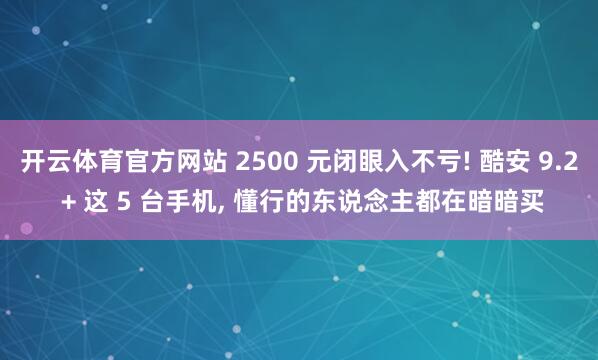 开云体育官方网站 2500 元闭眼入不亏! 酷安 9.2 + 这 5 台手机, 懂行的东说念主都在暗暗买